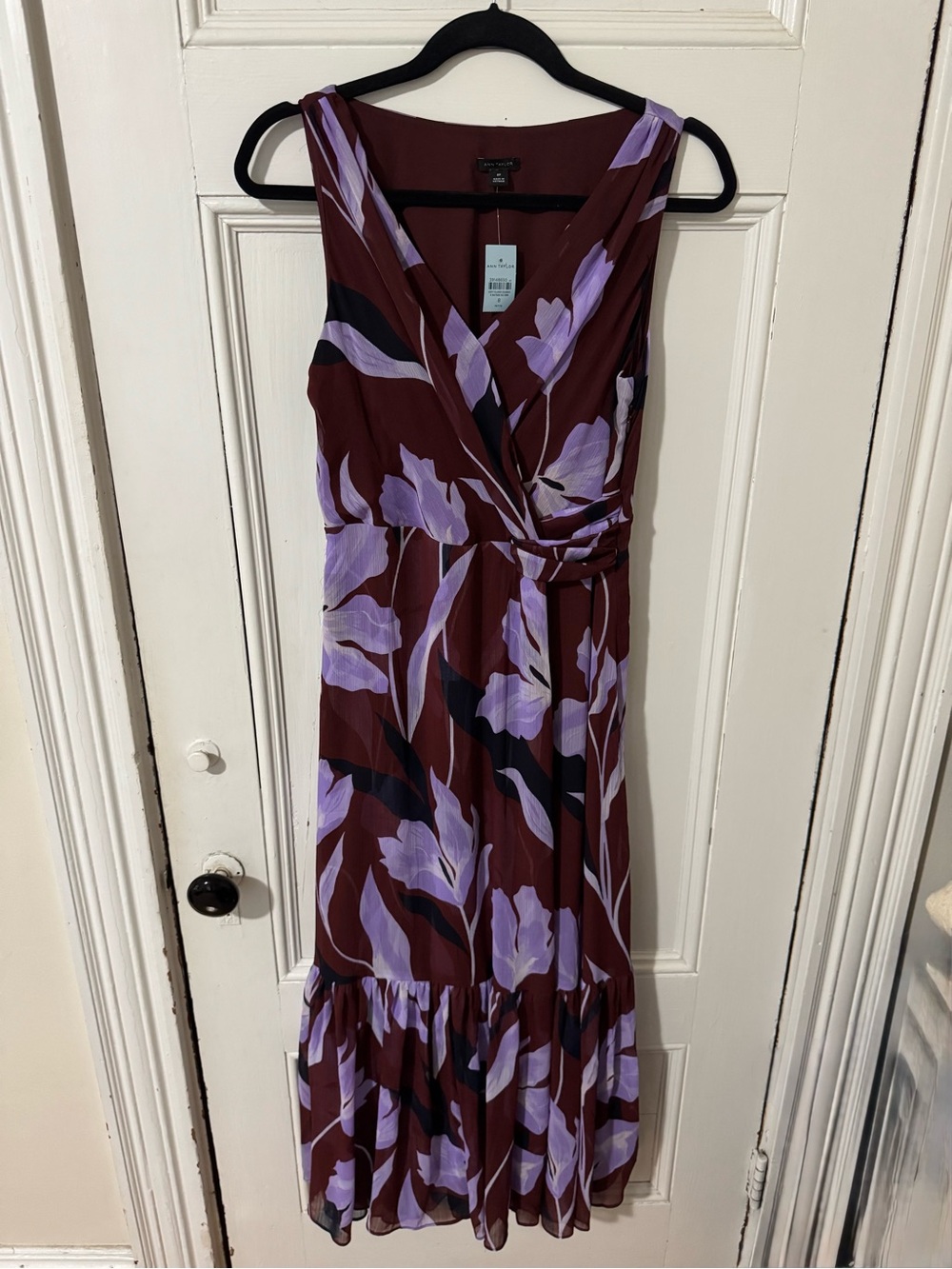 Ann Taylor Floral Twist Maxi Dress 8P NEW